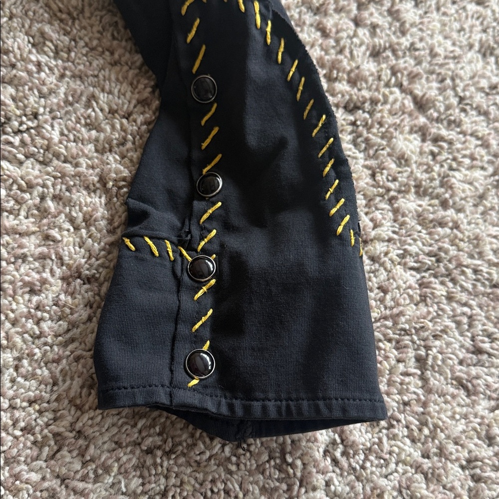 Double D Ranch black snap button down with embroi… - image 8